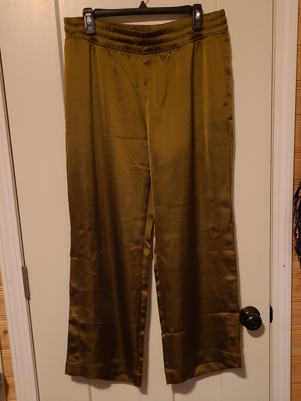 Old Navy Olive Wide-Leg Satin Pants